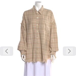 R13 flannel  Frayed Hem xxs